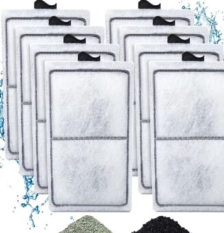 Tawatiler 8 Pack PF-S Filter Cartridges for Top Fin Silenstream PF10 Power Filters, Remplacement Aquarium Carbon Cartridge with Zeolite