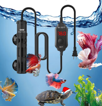 Tawatiler Aquarium Heaters, Fish Tank Heaters with LED Digital Display, Adjustable Submersible Water Heaters with Over-Temperature Protection & Automatic Power-Off