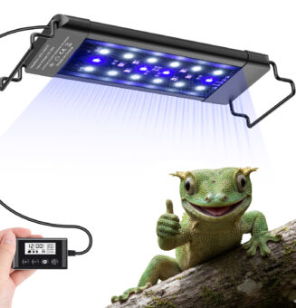 Tawatiler LED UVA UVB Light for Reptiles, Full Spectrum UVA & UVB Reptile Light with Auto 24-Hour Cycle Timer & 10 Dimmable with Controller for Turtles, Snakes, and Bearded Dragons