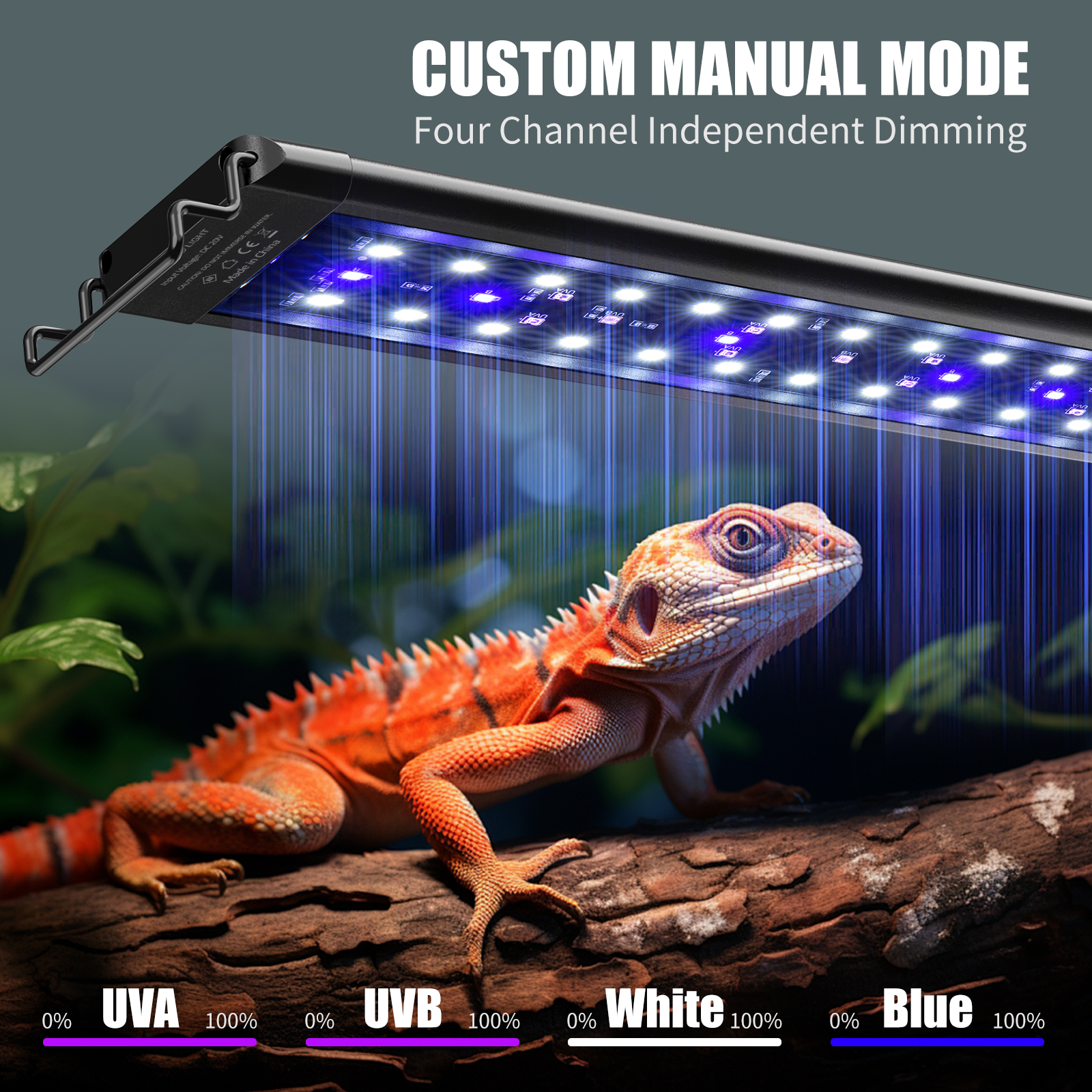 Tawatiler LED UVA UVB Light for Reptiles, Full Spectrum UVA & UVB Reptile Light with Auto 24-Hour Cycle Timer & 10 Dimmable with Controller for Turtles, Snakes, and Bearded Dragons - Image 5